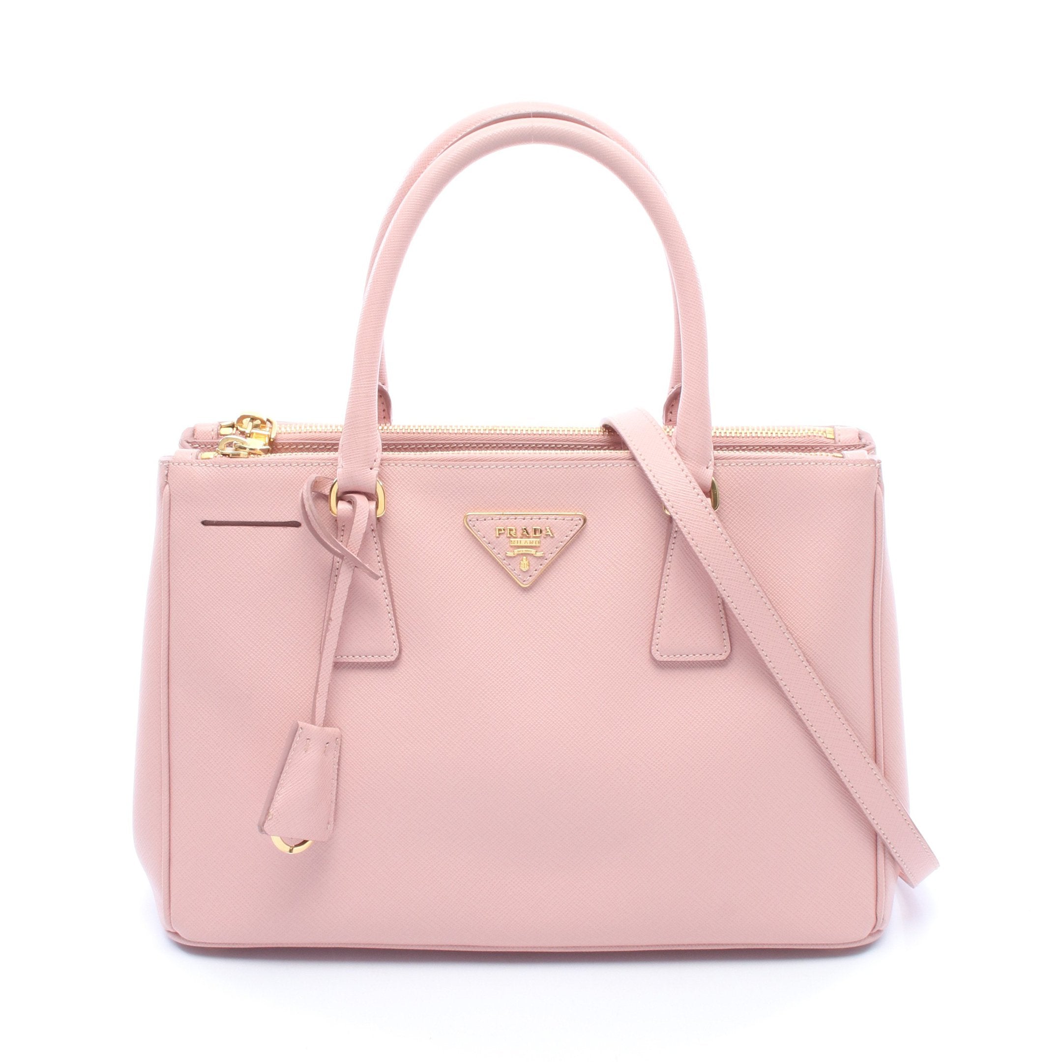SAFFIANO LUX ガレリア 2WAY ハンドバッグ サフィアーノレザー ピンク