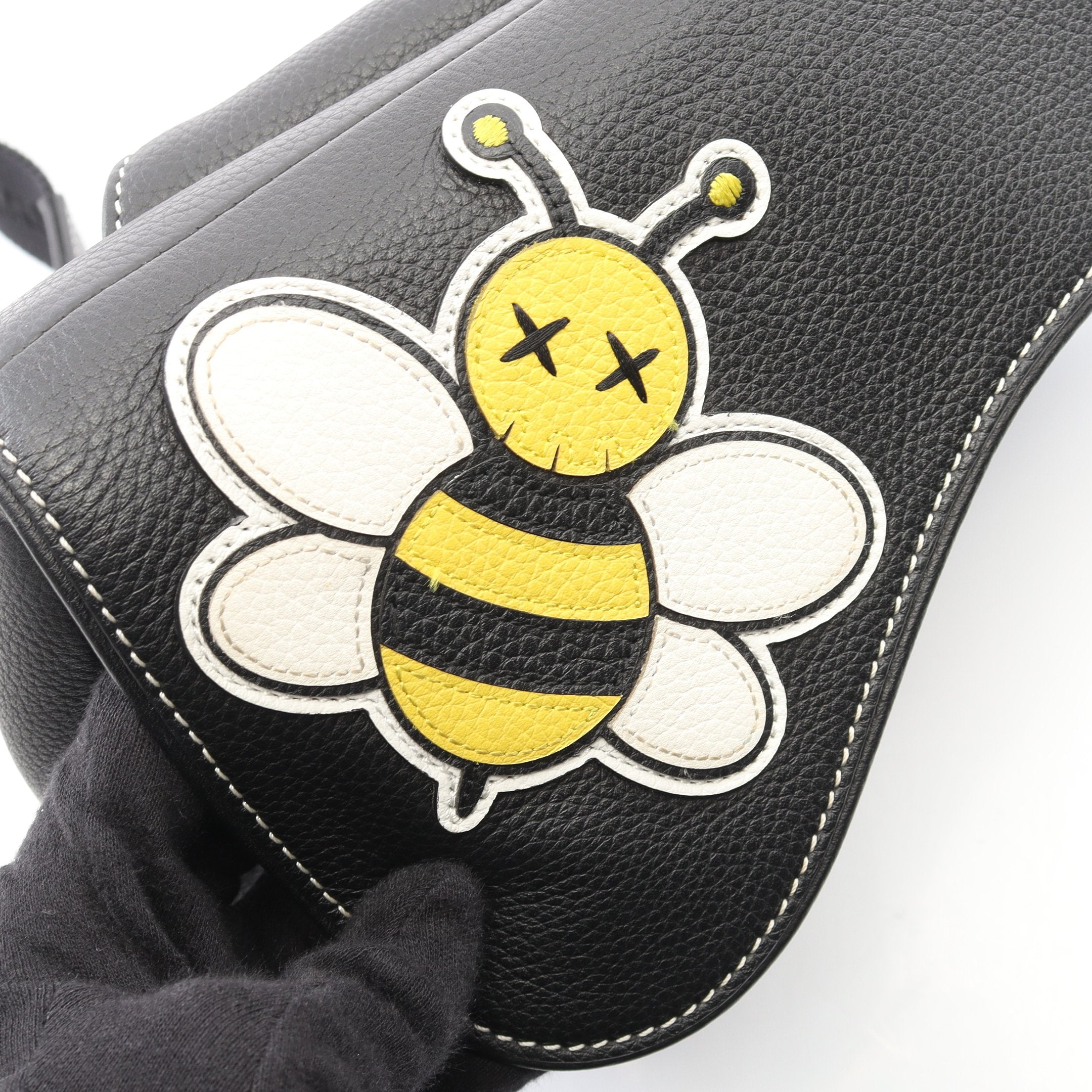 Christian Dior × KAWS サドルバッグ ボディバッグ レザー ブラック