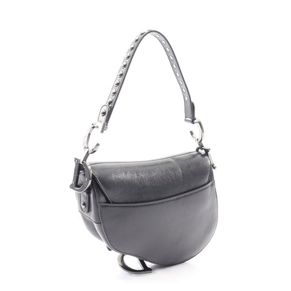SADDLE サドル スタッズ 2WAY ハンドバッグ レザー ブラック クリスチャンディオール バッグ Christian Dior
