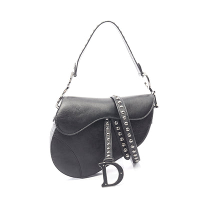 SADDLE サドル スタッズ 2WAY ハンドバッグ レザー ブラック クリスチャンディオール バッグ Christian Dior