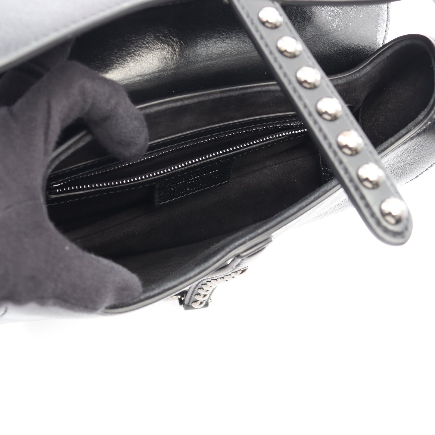 SADDLE サドル スタッズ 2WAY ハンドバッグ レザー ブラック クリスチャンディオール バッグ Christian Dior
