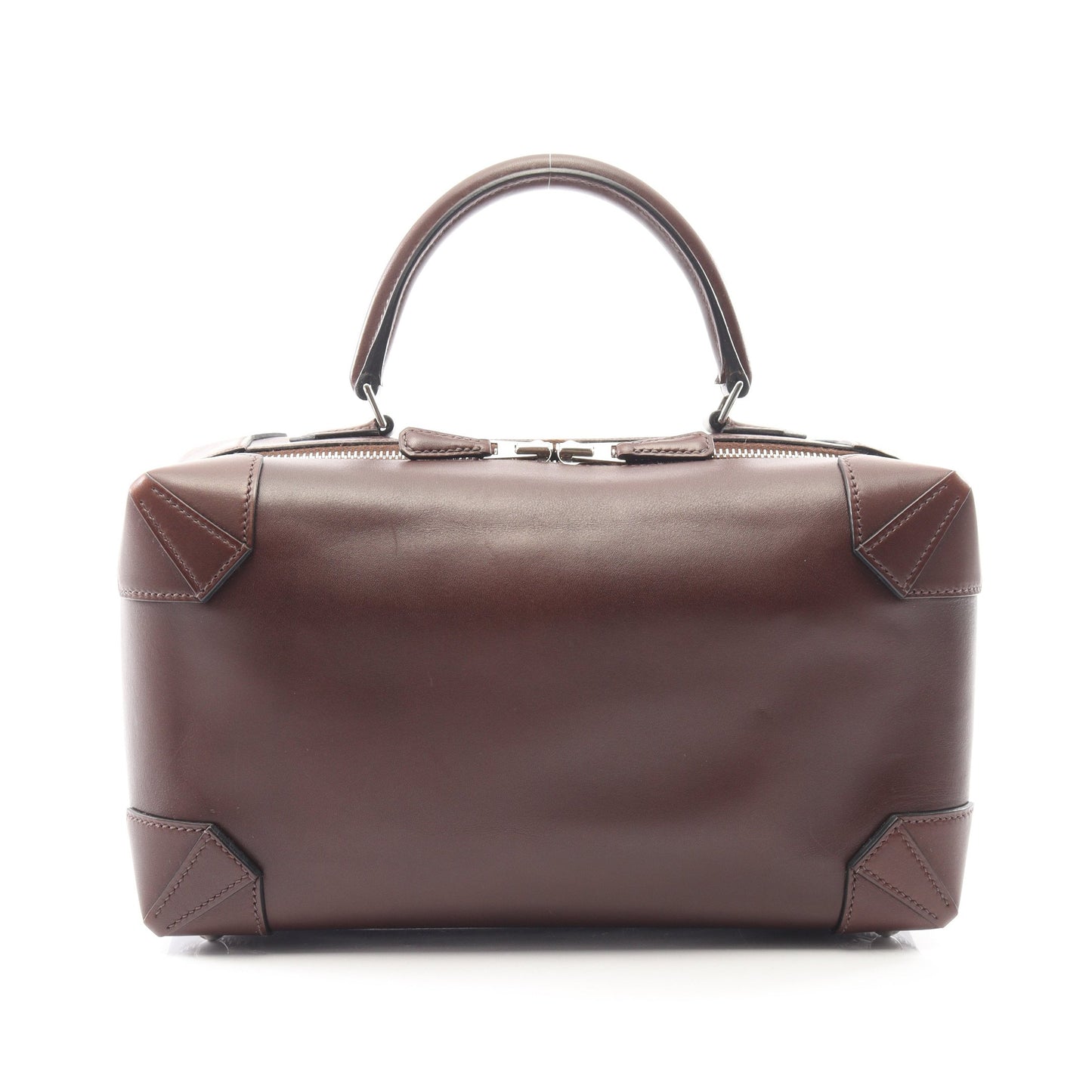 マキシボックス29 ハバナ ハンドバッグ ヴォーバトラー ダークブラウン シルバー金具 □R刻印 エルメス バッグ HERMES
