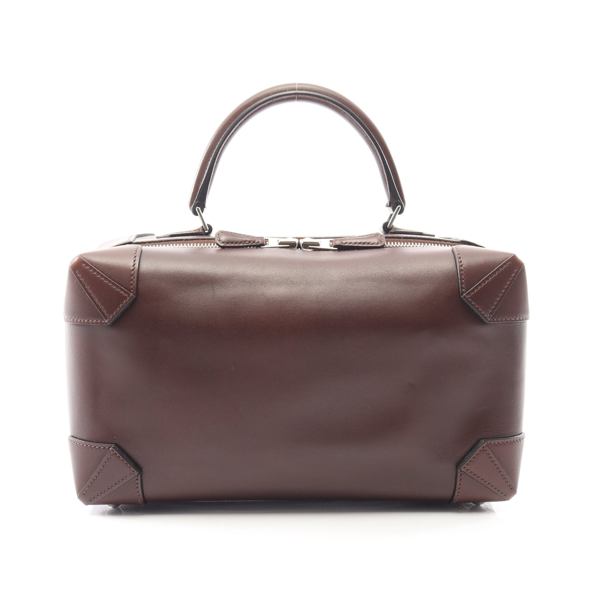 マキシボックス29 ハバナ ハンドバッグ ヴォーバトラー ダークブラウン シルバー金具 □R刻印 エルメス バッグ HERMES