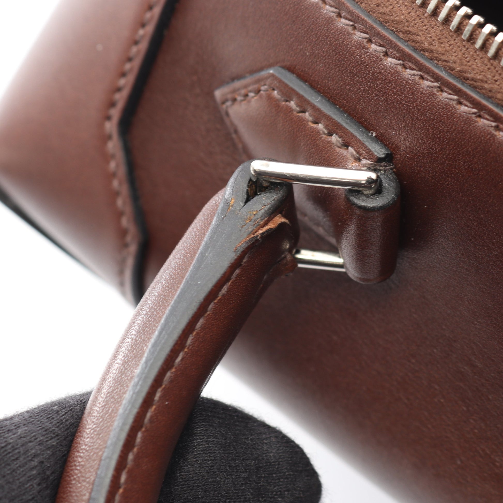 マキシボックス29 ハバナ ハンドバッグ ヴォーバトラー ダークブラウン シルバー金具 □R刻印 エルメス バッグ HERMES