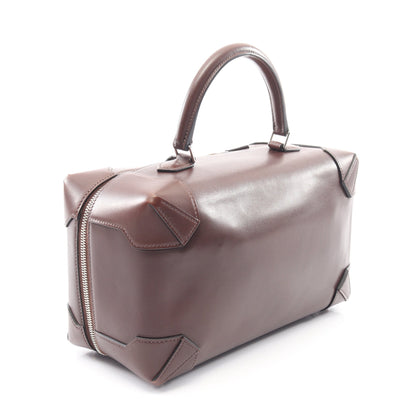 マキシボックス29 ハバナ ハンドバッグ ヴォーバトラー ダークブラウン シルバー金具 □R刻印 エルメス バッグ HERMES