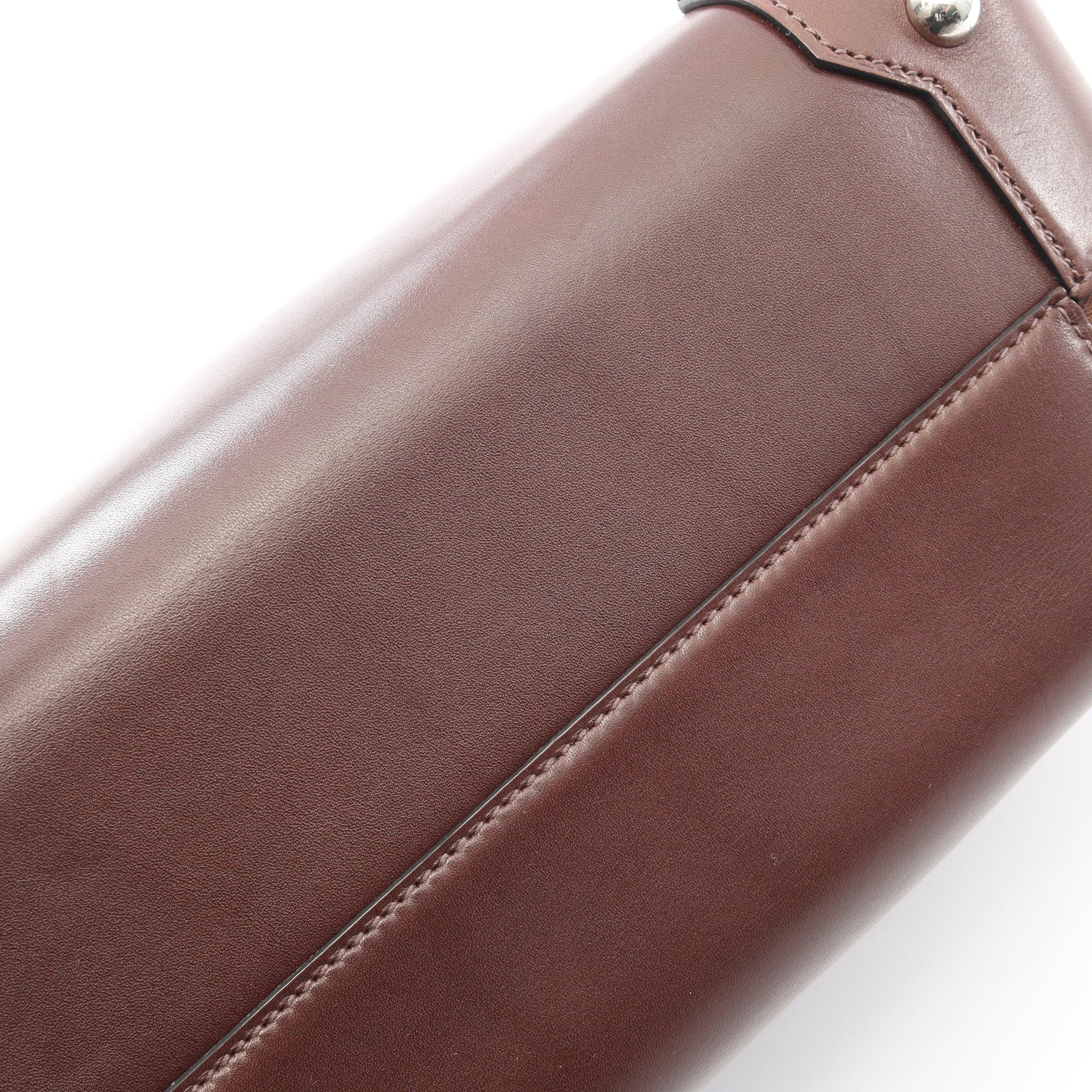 マキシボックス29 ハバナ ハンドバッグ ヴォーバトラー ダークブラウン シルバー金具 □R刻印 エルメス バッグ HERMES