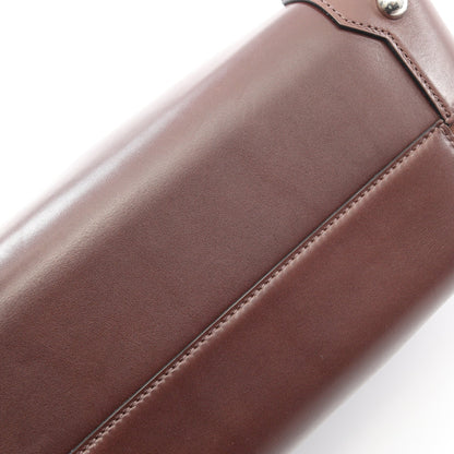 マキシボックス29 ハバナ ハンドバッグ ヴォーバトラー ダークブラウン シルバー金具 □R刻印 エルメス バッグ HERMES