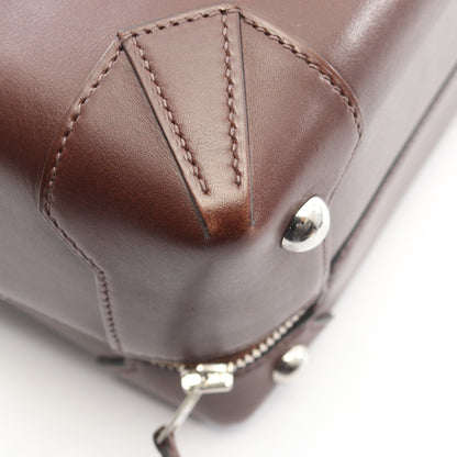 マキシボックス29 ハバナ ハンドバッグ ヴォーバトラー ダークブラウン シルバー金具 □R刻印 エルメス バッグ HERMES