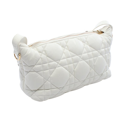 DIORTRAVEL ノマドポーチ カナージュ ショルダーバッグ レザー ホワイト クリスチャンディオール バッグ Christian Dior