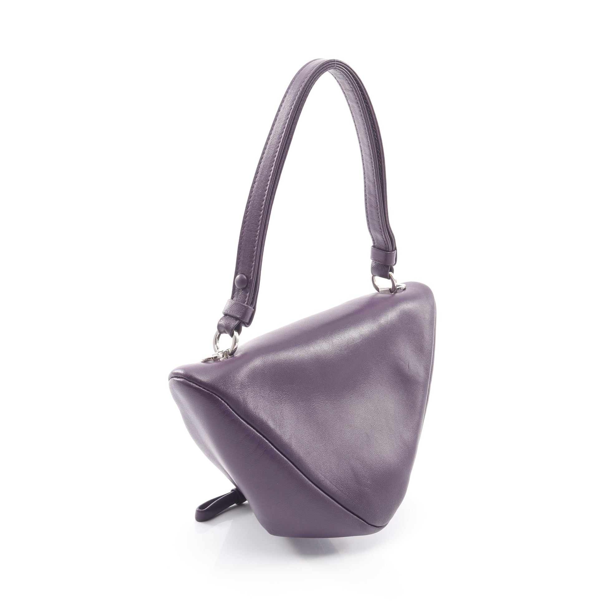 トライアングル 2WAY ハンドバッグ レザー パープル プラダ バッグ PRADA