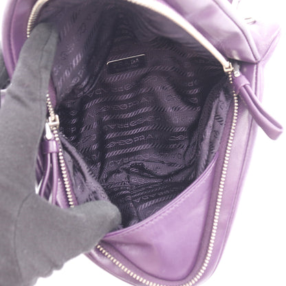 トライアングル 2WAY ハンドバッグ レザー パープル プラダ バッグ PRADA