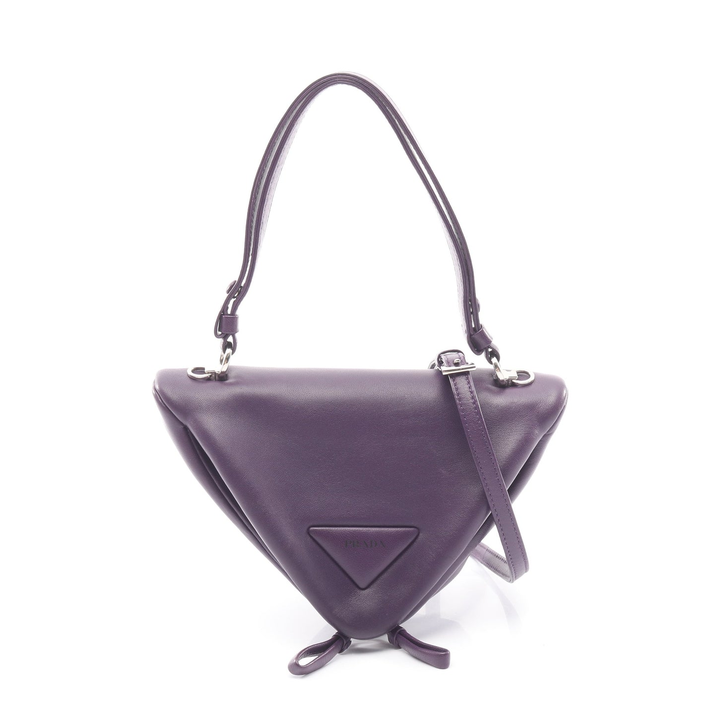 トライアングル 2WAY ハンドバッグ レザー パープル プラダ バッグ PRADA