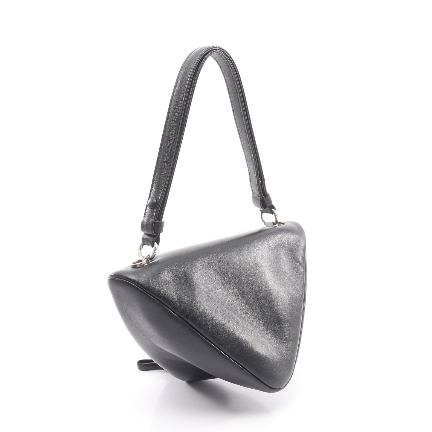 トライアングル 2WAY ハンドバッグ レザー ブラック プラダ バッグ PRADA