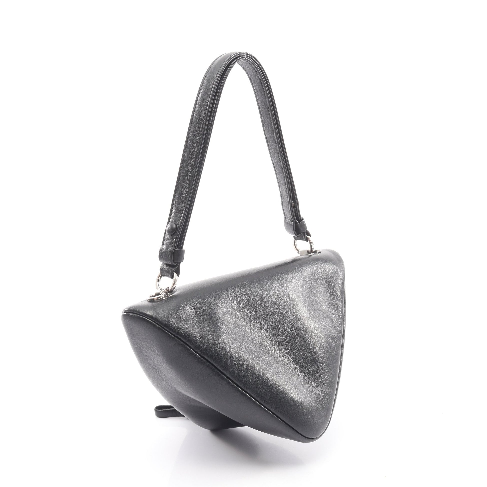 トライアングル 2WAY ハンドバッグ レザー ブラック プラダ バッグ PRADA
