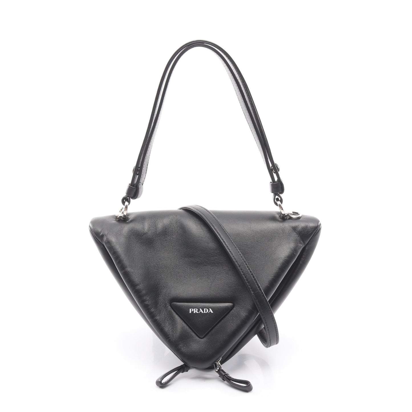 トライアングル 2WAY ハンドバッグ レザー ブラック プラダ バッグ PRADA
