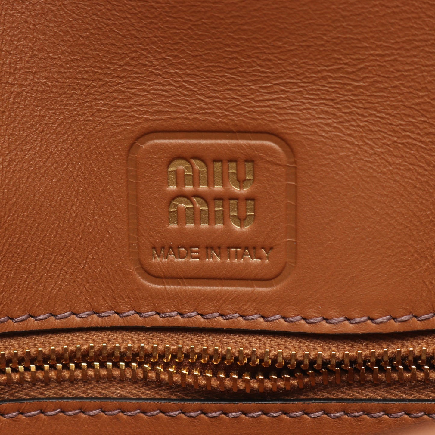 CRM FINE CALF ペニー 2WAY ハンドバッグ レザー ブラウン ミュウミュウ バッグ miu miu