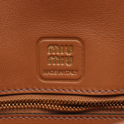 CRM FINE CALF ペニー 2WAY ハンドバッグ レザー ブラウン ミュウミュウ バッグ miu miu