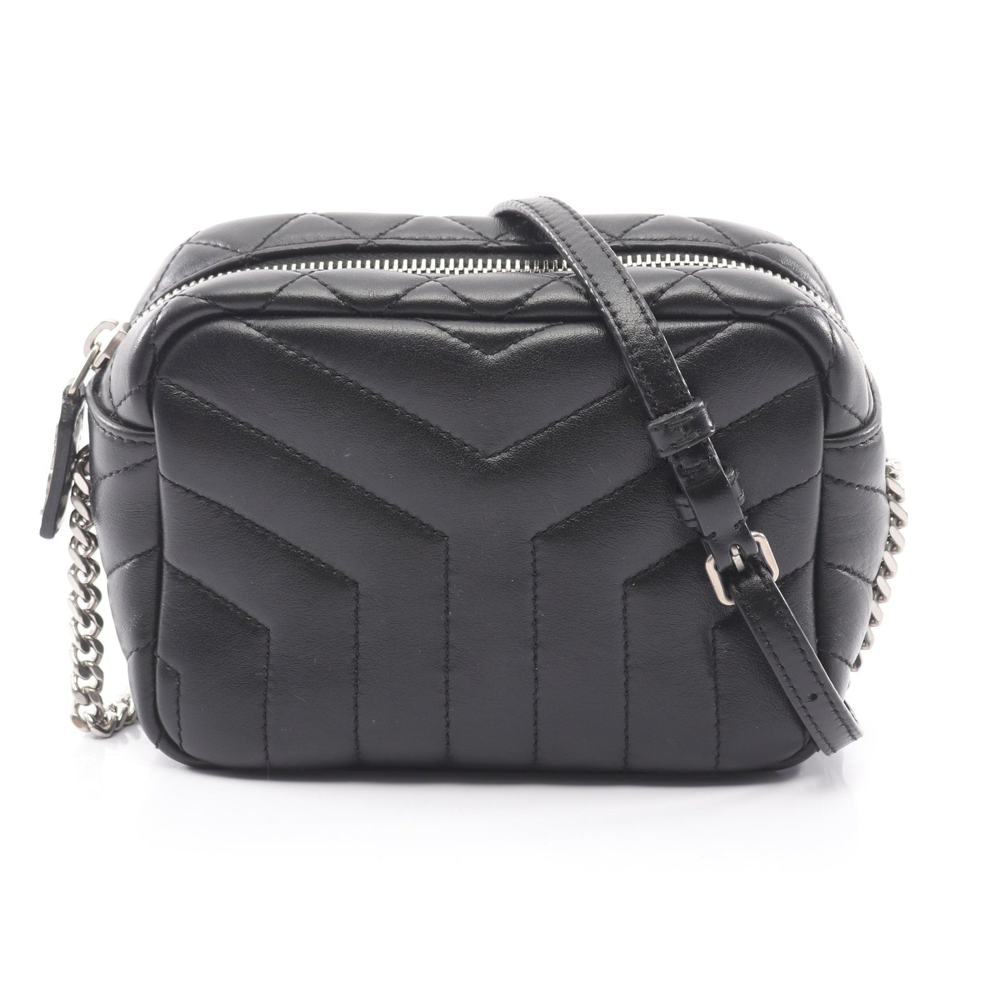 ルル ミニ ボーリングバッグ チェーンショルダーバッグ レザー ブラック サンローランパリ バッグ SAINT LAURENT PARIS