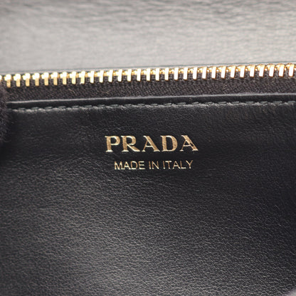 VELLUTO RICAMO 二つ折り長財布 ベロア レザー ブラック マルチカラー プラダ 財布・小物 PRADA