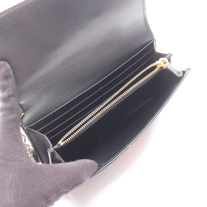 VELLUTO RICAMO 二つ折り長財布 ベロア レザー ブラック マルチカラー プラダ 財布・小物 PRADA