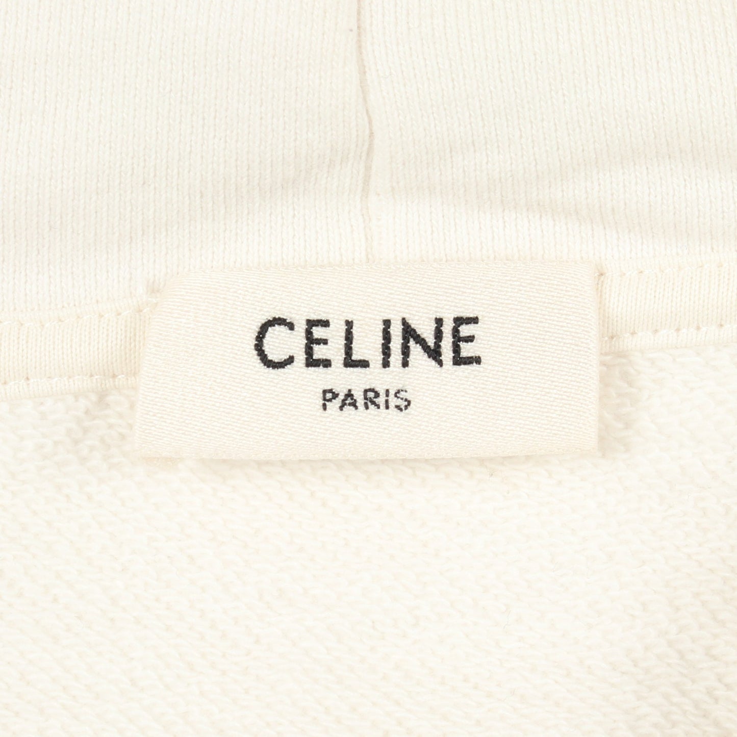 ロゴ ルーズ フーディ プルオーバーパーカー コットン ホワイト ブラック セリーヌ トップス CELINE