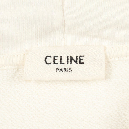 ロゴ ルーズ フーディ プルオーバーパーカー コットン ホワイト ブラック セリーヌ トップス CELINE