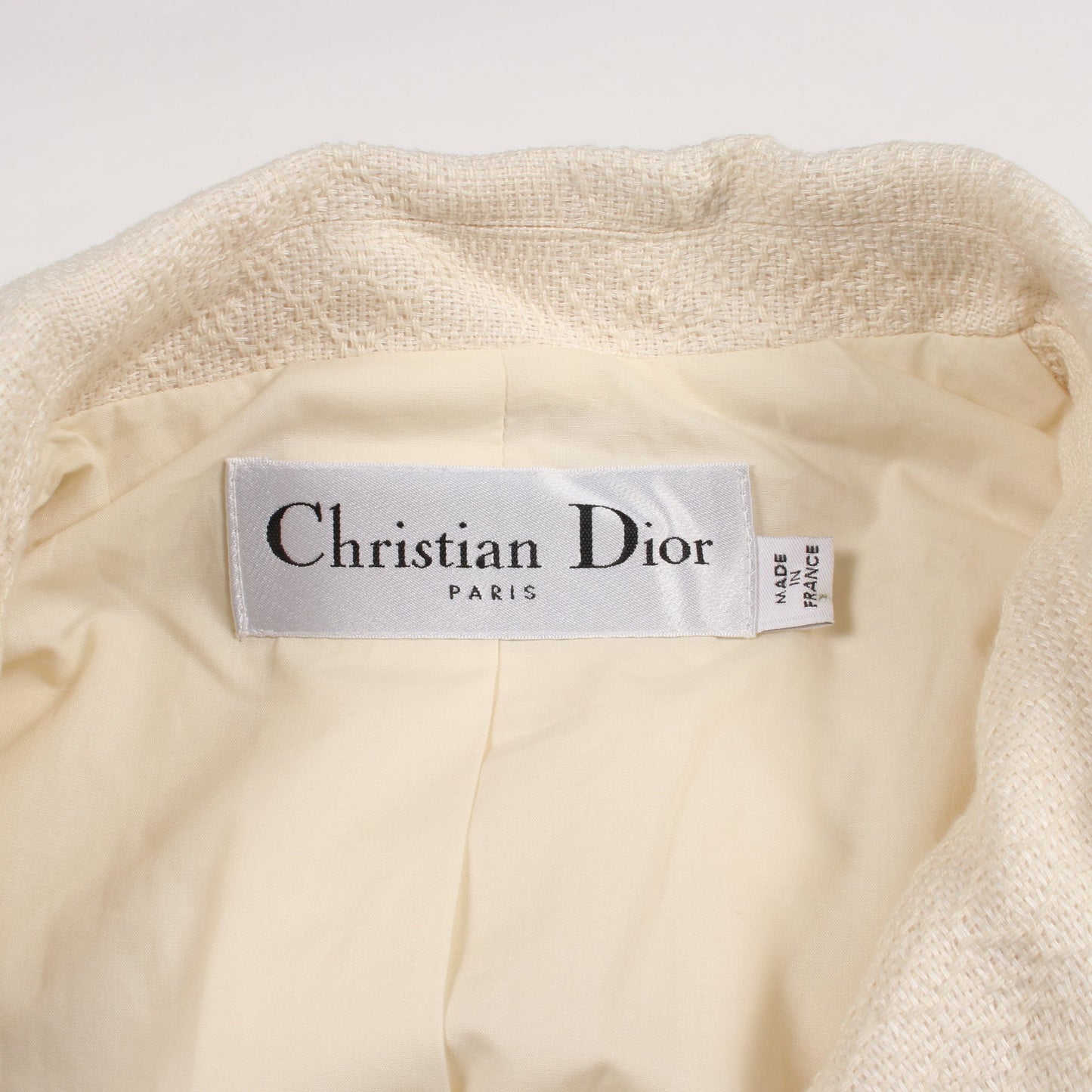 ペプラム ジャケット コットン リネン オフホワイト クリスチャンディオール アウター Christian Dior