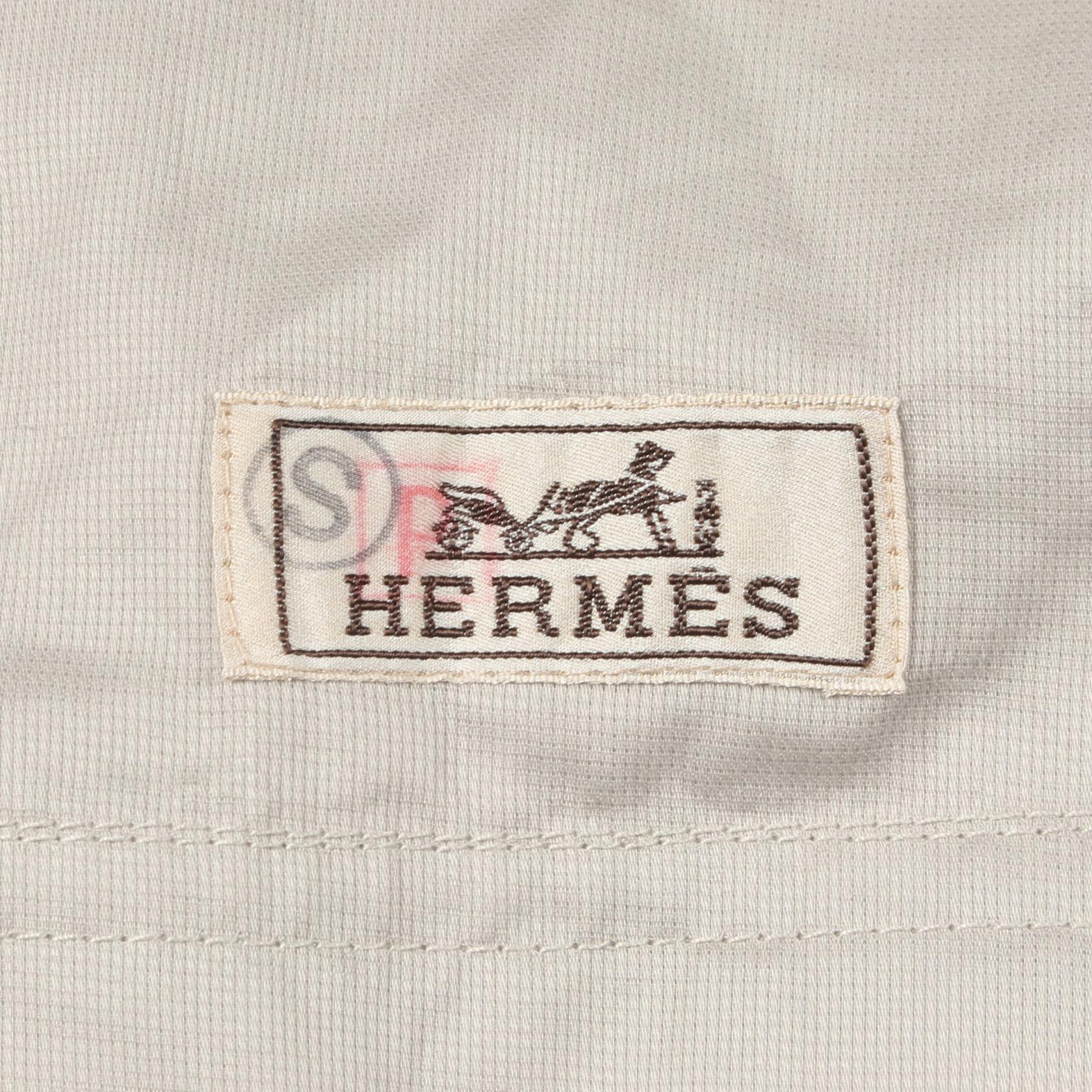 ハーフジッププルオーバー トップス コットン ホワイト グレー エルメス トップス HERMES