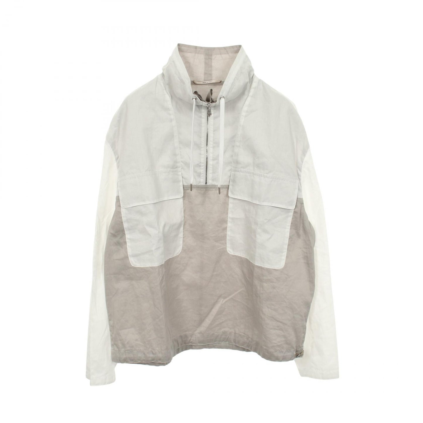 ハーフジッププルオーバー トップス コットン ホワイト グレー エルメス トップス HERMES