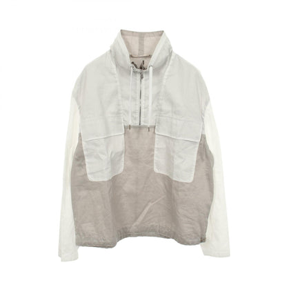 ハーフジッププルオーバー トップス コットン ホワイト グレー エルメス トップス HERMES