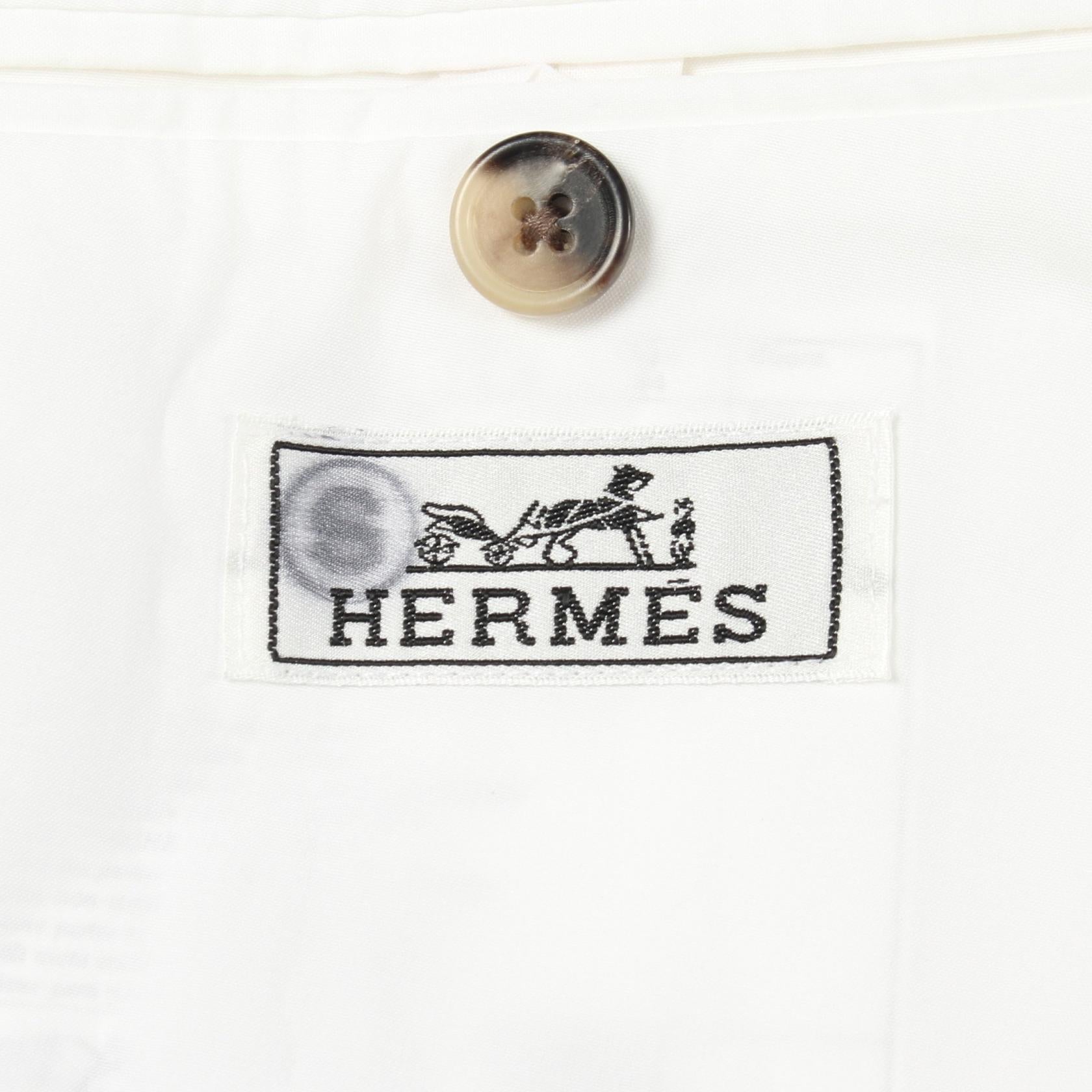 ダブルブレスト テーラードジャケット コットン ホワイト エルメス アウター HERMES