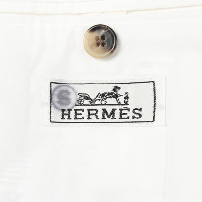 ダブルブレスト テーラードジャケット コットン ホワイト エルメス アウター HERMES
