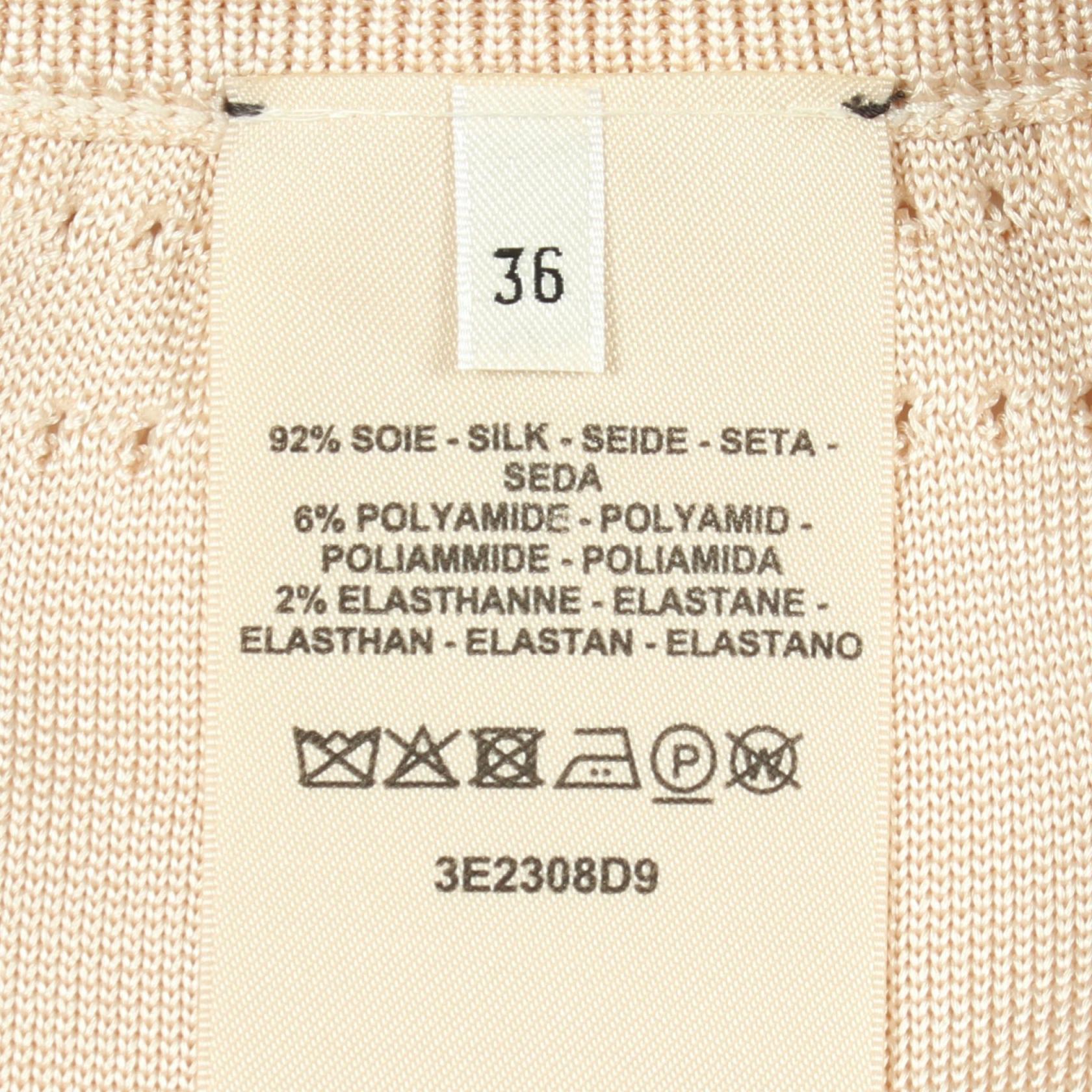 BRIDES DE GALA オープンワークニット スカート シルク ナイロン ピンクベージュ エルメス ボトムス HERMES