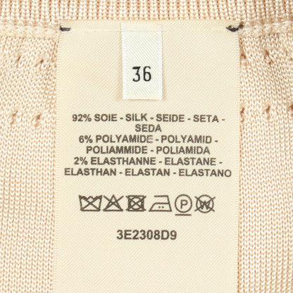 BRIDES DE GALA オープンワークニット スカート シルク ナイロン ピンクベージュ エルメス ボトムス HERMES