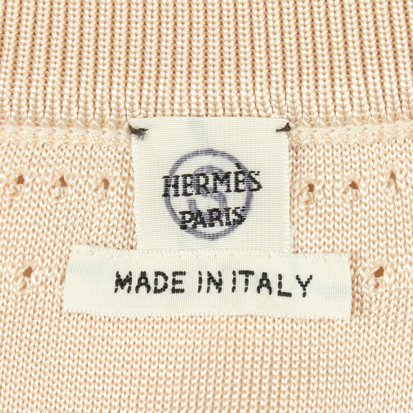 BRIDES DE GALA オープンワークニット スカート シルク ナイロン ピンクベージュ エルメス ボトムス HERMES