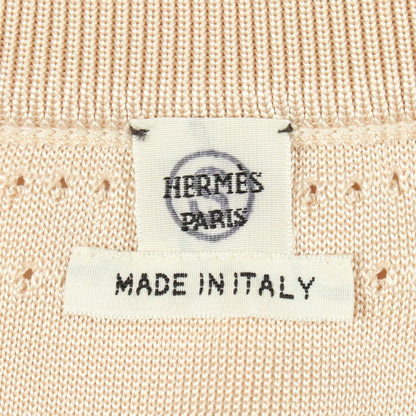 BRIDES DE GALA オープンワークニット スカート シルク ナイロン ピンクベージュ エルメス ボトムス HERMES