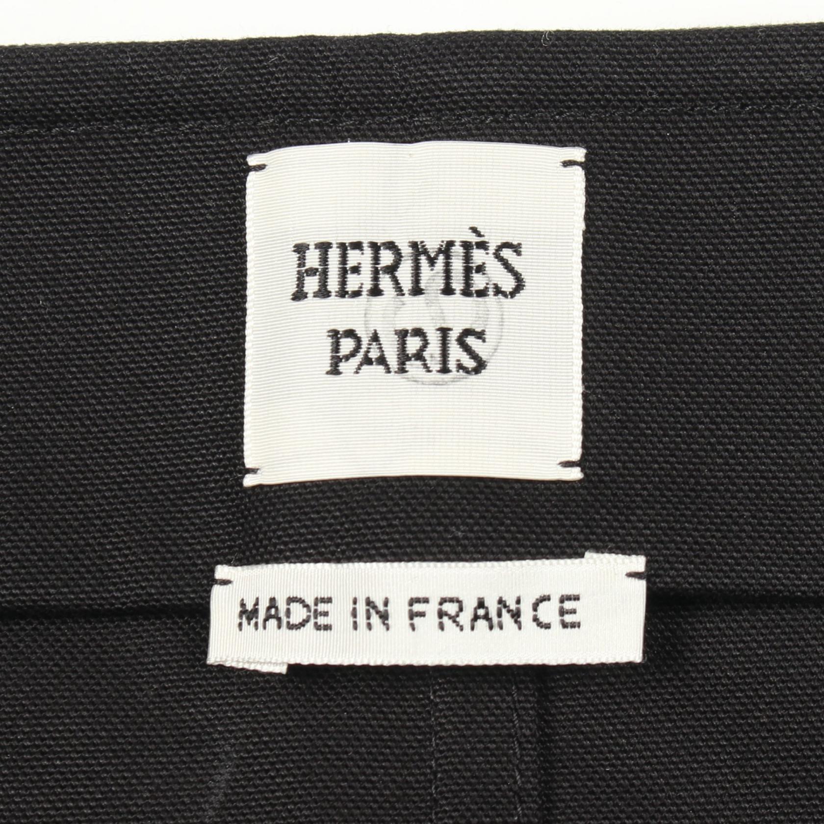 ベル付き スカート コットン ブラック エルメス ボトムス HERMES