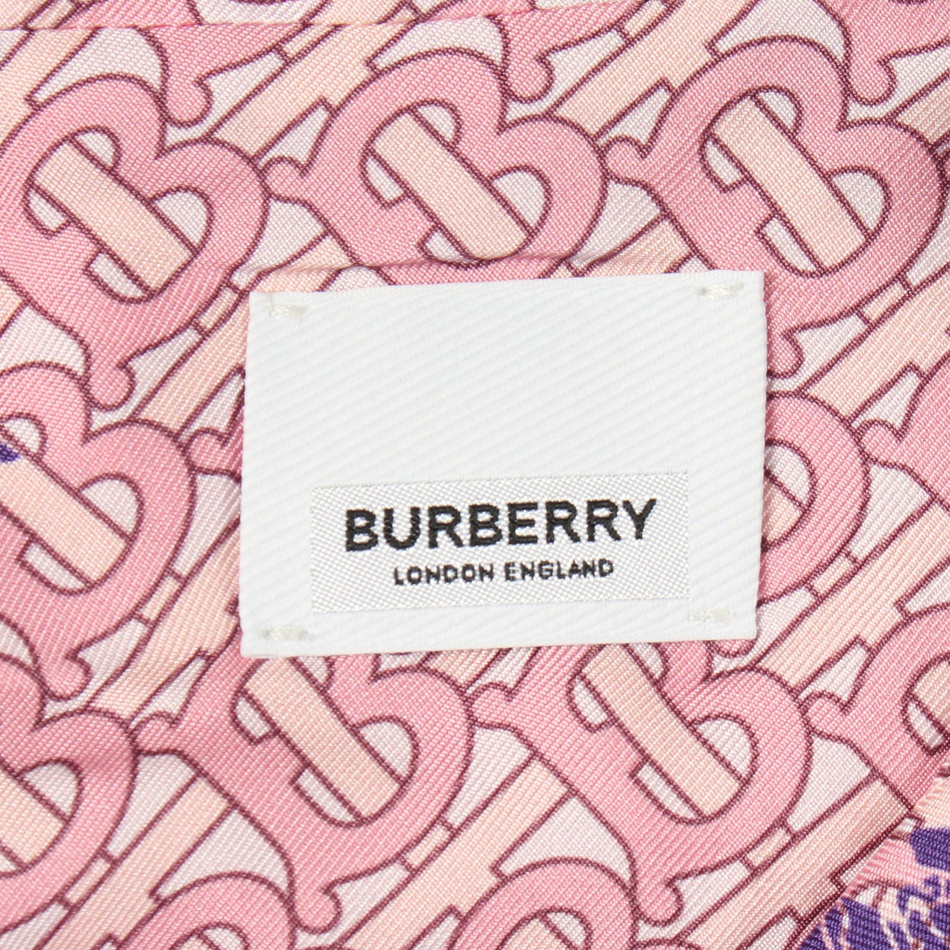 TBモノグラム 半袖 パジャマ シャツ シルク ピンク ブルー バーバリー トップス BURBERRY
