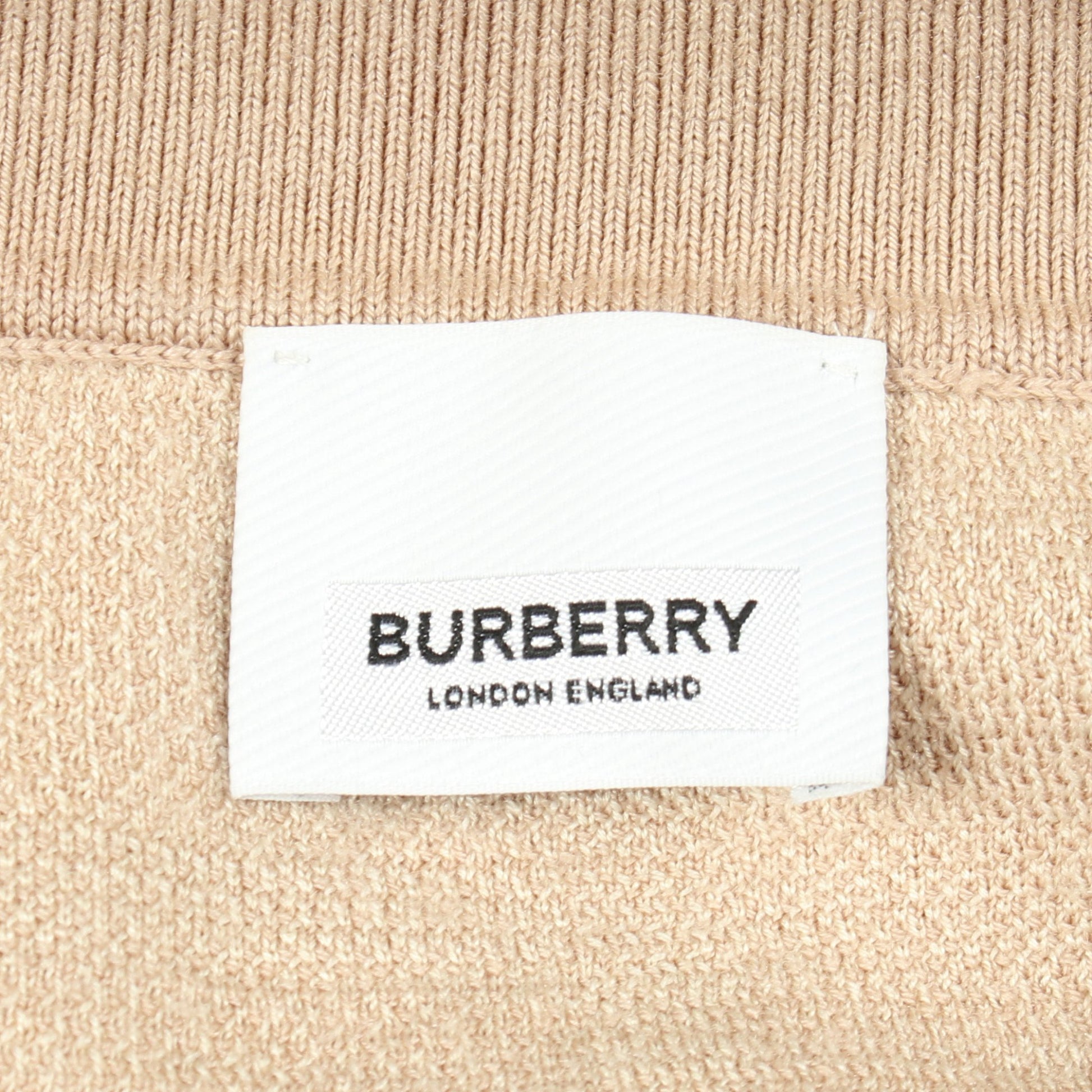 チェック ジャカード ポロシャツ ウール シルク ベージュ バーバリー トップス BURBERRY