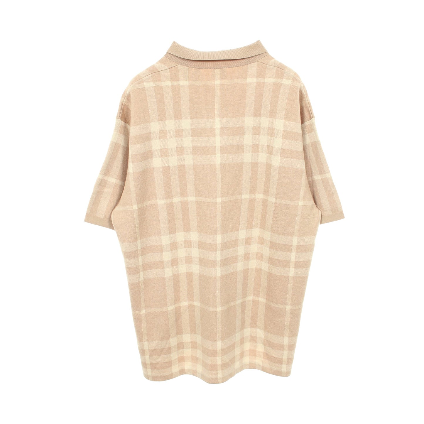 チェック ジャカード ポロシャツ ウール シルク ベージュ バーバリー トップス BURBERRY