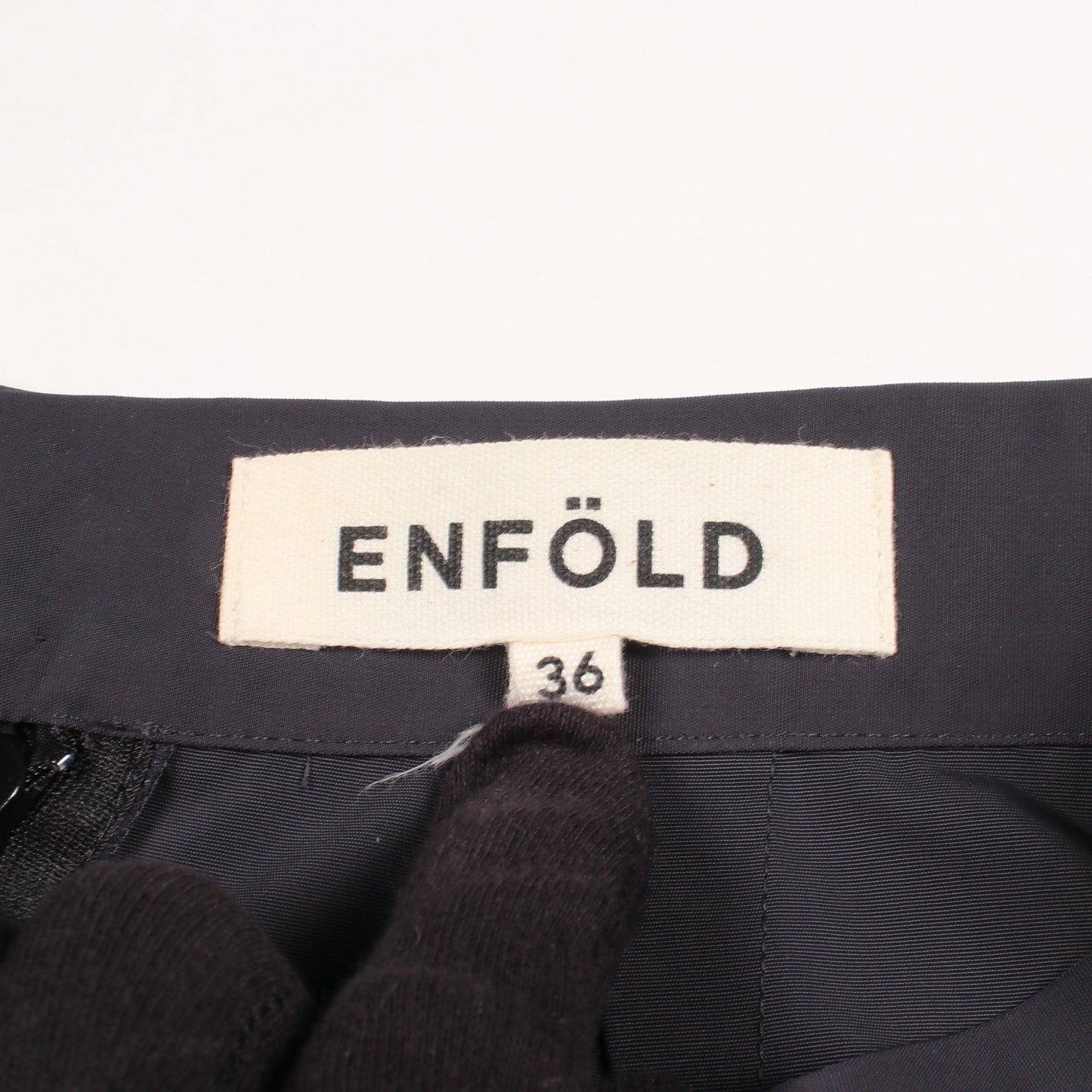 プリーツ スカート ナイロン コットン ダークネイビー エンフォルド ボトムス ENFOLD