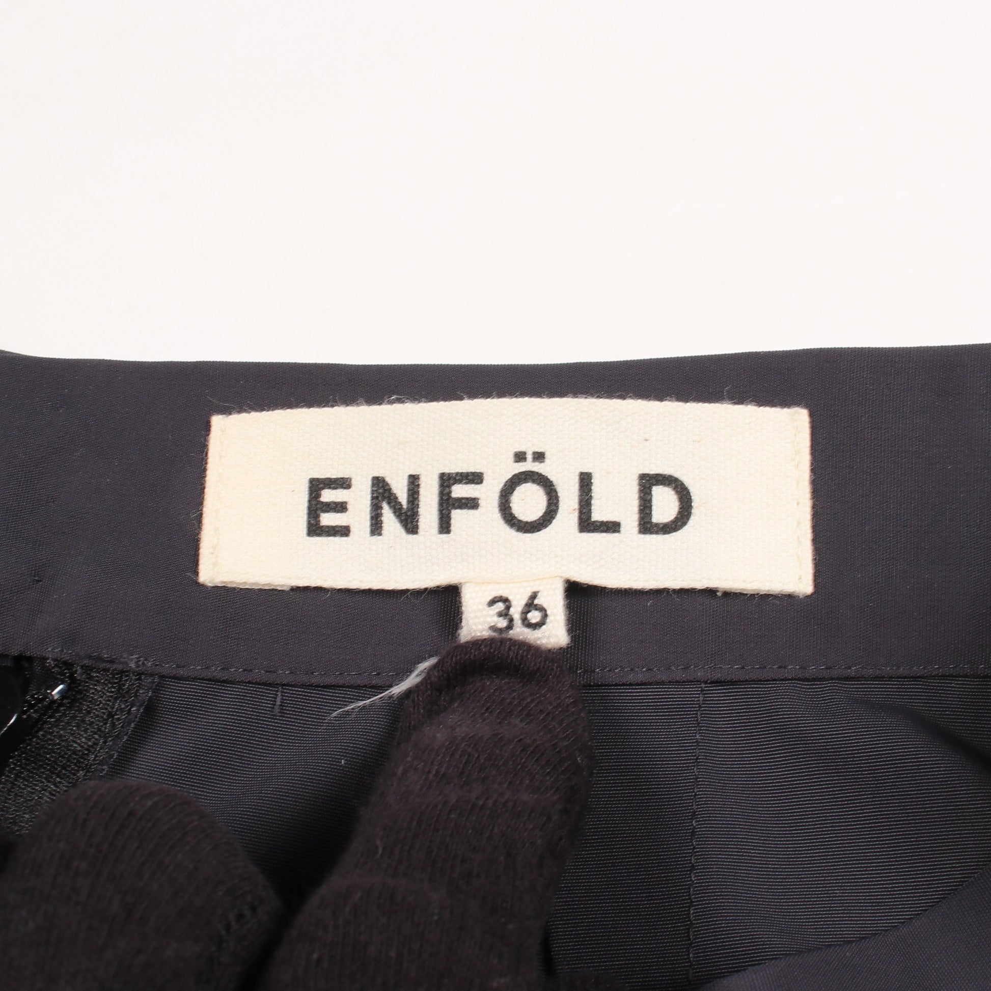 プリーツ スカート ナイロン コットン ダークネイビー エンフォルド ボトムス ENFOLD