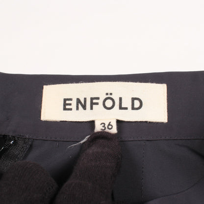 プリーツ スカート ナイロン コットン ダークネイビー エンフォルド ボトムス ENFOLD
