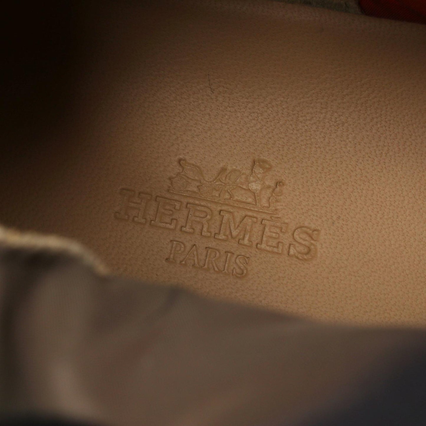 フレッシュ ショート ブーツ ナイロン レザー オレンジ エルメス シューズ HERMES