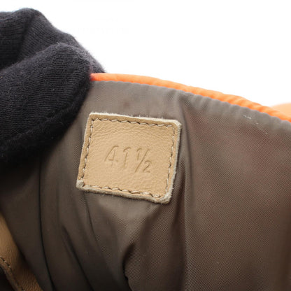 フレッシュ ショート ブーツ ナイロン レザー オレンジ エルメス シューズ HERMES