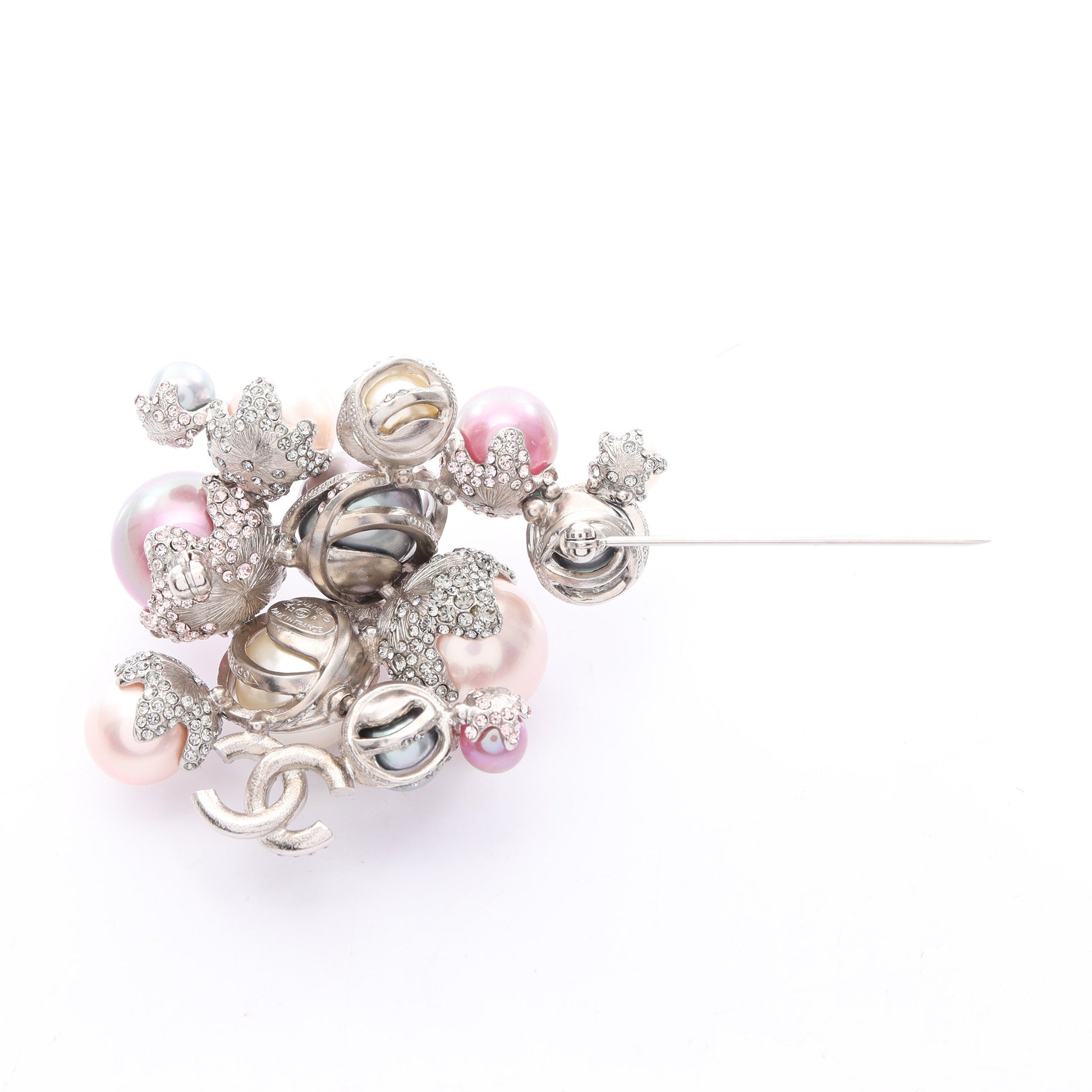 ココマーク 13P ブローチ フェイクパール ラインストーン シルバー ライトブルー ライトピンク シャネル アクセサリー CHANEL