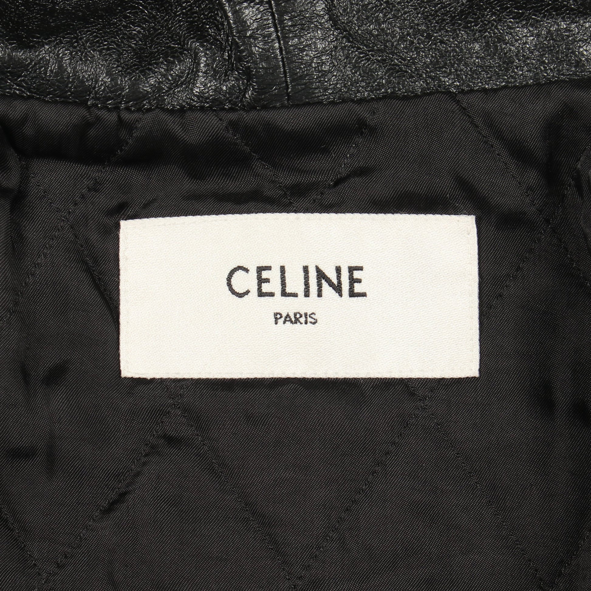 フード付 レザージャケット ラムスキン ブラック セリーヌ アウター CELINE