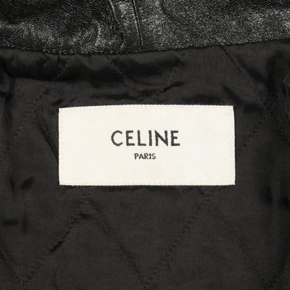 フード付 レザージャケット ラムスキン ブラック セリーヌ アウター CELINE