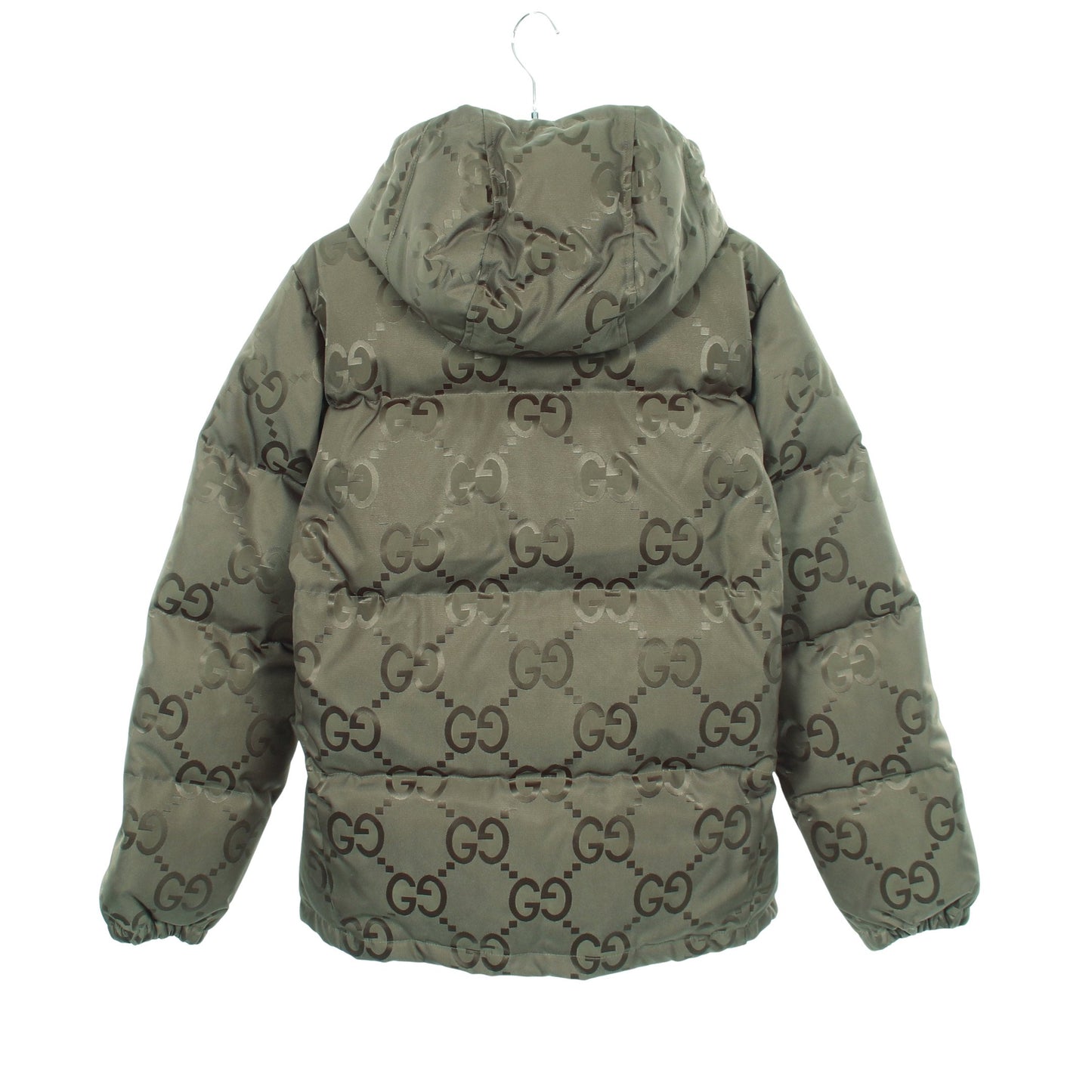 ジャンボGG フード付き ダウンジャケット ナイロン カーキグリーン グッチ アウター GUCCI