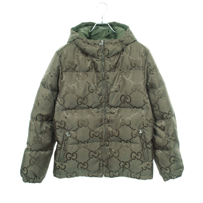 ジャンボGG フード付き ダウンジャケット ナイロン カーキグリーン グッチ アウター GUCCI